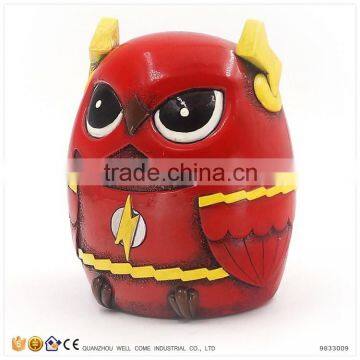 Cheap Handmade Resin Owl Statue Money Saving Box for Kids