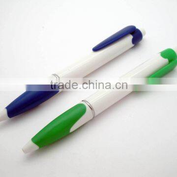 Plastic Retractable Ball Pen W/Plastic Clip