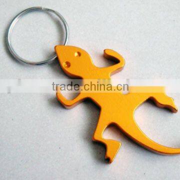 LIZARD SHAPE ALUMINUM BOTTLE OPENER W/KEY RING