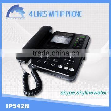 New IP phone 4 line wifi voip phone with POE sip cordless phone