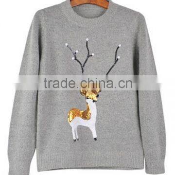 2015 Latest design Christmas sweater for young girls