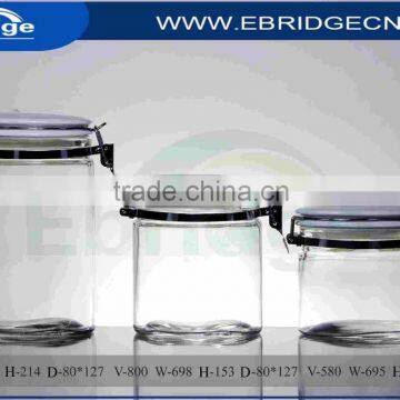 Eco-Friendly clip glass nuts storage jar,glass cookie jar,glass candy jar