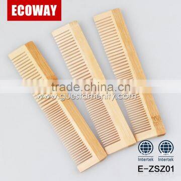 eco-friendly bamboo material cheap hotel bathroom hair comb