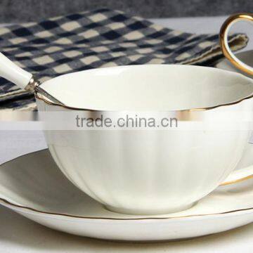 Pumpkin Shape Coffee cup and saucer of Bone China