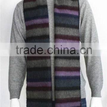 Multicolor Stripe Wool Scarf With Tassel photo-4
