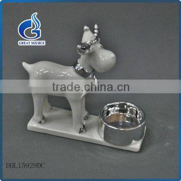 direct factory animated ceramic candle holder with christmas reindeer