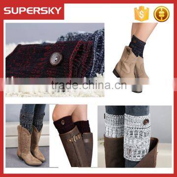 F251 wholesale fleck pattern boot cuff knit boot topper cuff