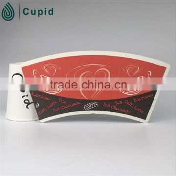 Tuoler Brand coffee cup paper side die cutted fan shape PE coated paper fan On Sale