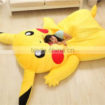 Newest Design Japan Stuffed Giant Pikachu Plush Bed Mattress with Memory Foam Sleepsuit Pokemon go airbed Pikachu Mattress Sofa