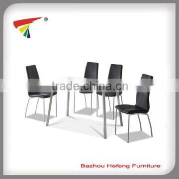 2014 modern furniture dining table set with 4 leather chairs