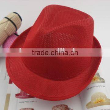 Factory in Zhejiang China good quality polyester fedora caps