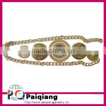 Hot selling metal chain belt with five metallic discs