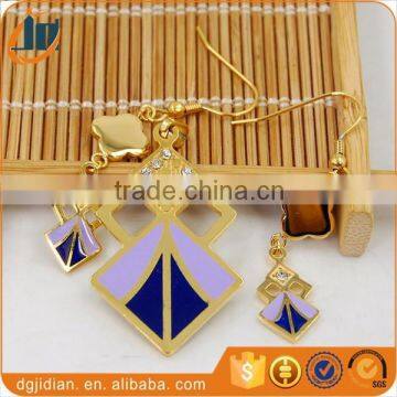 Wholesale Stainless Steel Pendant Necklace And Earring Jewelry Set 2015