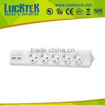 5WAY EURO/GERMANY TYPE EXTENSION SOCKET WITH INDIVIDUAL SWITCH