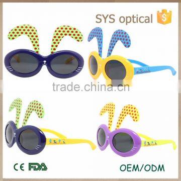 New Arrival Colorful Kids Silicon Sunglasses ,with Rabbit Ear in Eyebrow Cute Kid Sunglasses photo-4