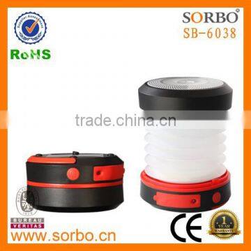 SORBO High Quality Portable Solar Camping Lantern Light,Emergency Folding LED Lantern with Phone Charger