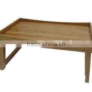 Bamboo Wooden Folding Serving Tray Table With Foldable Structure and Laptop Design
