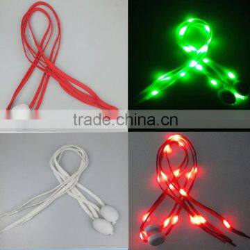 Button-controled led flashing shoelaces