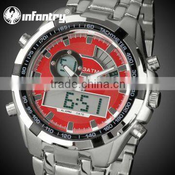 INFANTRY Hot Sale Luxury Men's Digital Quartz Stainless Strap Watch