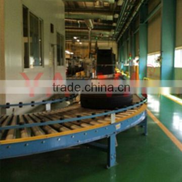 Automatic roller conveyor line for tire industry