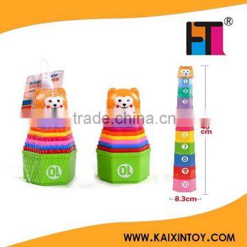 10in1 number colorful bear stacking cup