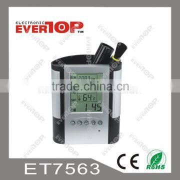 GOOD SALES DIGITAL TABLE CLOCK WITH PENHOLDERET7563