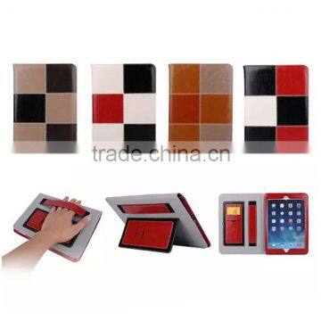 Multifunctional Contrast Color PU Leather Handheld Case for iPad Air 2 with Stand and Card Slot