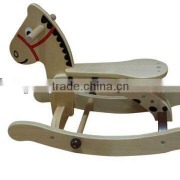 Classic multi-color wooden rocking horse for kids