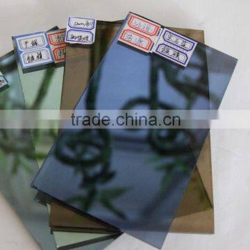 6mm cheap price dark blue reflective glass in china