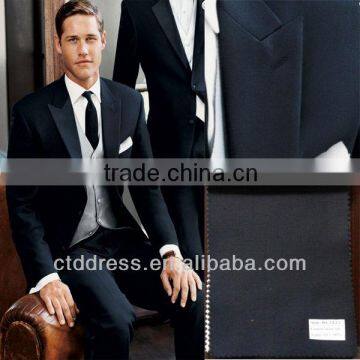 2014 spring coming style !!! Two buttons dark blue peak lapel cheap mens suits whole sale