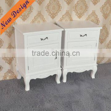 Shabby Chic White 1 Drawer Bedside Lamp Table Bedroom Side Table