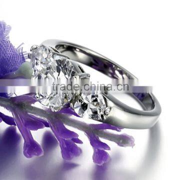 China Wholesale Diamond Design Silver Wedding Ring Set photo-3