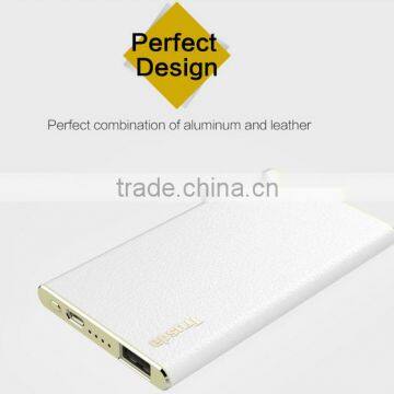 2016 New product battery charger 5600mAh Li-polymer battery PU Leather mobile power bank for mobiles