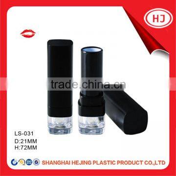 Square shape black lipstick tube container with clear base