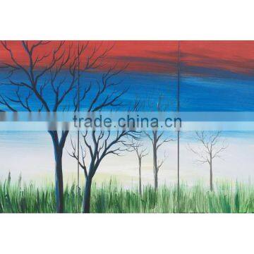 3PCS Group Landscape handmade beautiful scenery oil painting on canvas