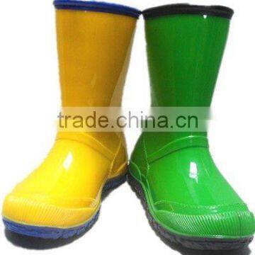 Cheap KId yellow rain boots Children Warm PVC gumboots