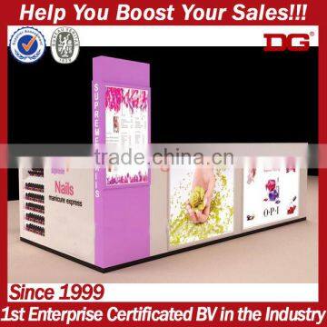 Bright pink color nail salon display table manicure table nail desk with led lights