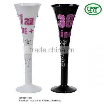 hand-made black wine glass for girl gift