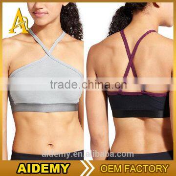 wholesale athletic wear yoga clothing manufacturers sexy cross strap back sports bra