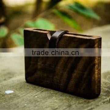 special design unique wooden material card fancy wallet for packaging