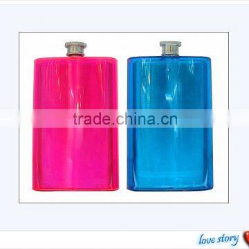 Novelty plastic stainless steel hip flask