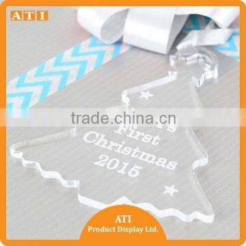 clear Acrylic Hanging in Christmas tree shape laser cut christmas ornament