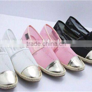 2016 Women Shoes Latest Shoe Shoe Woman Mesh Shoes Jute Flat Espadrilles