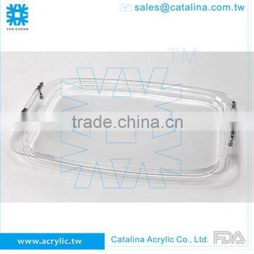 Acrylic Decoration Tray With Lid Functional Catering Plate Plastic Serving Tray