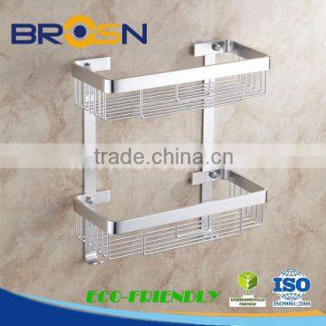 NINGBO Wall Mounted Bathroom Double shelf /SLIVER #1112K