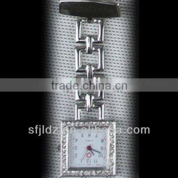 Quartz pin alloy diamond hanging nurse watch,nurses pin watch