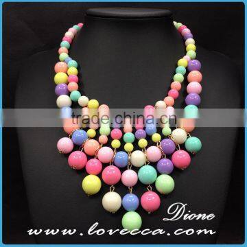 Top quality wholesale fashion rainbow bead stones hot fashion necklace