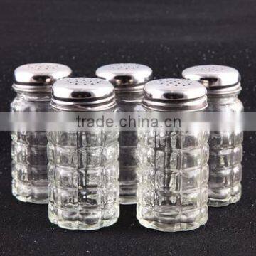 Salt herb pepper 60ml glass spice bottle with metal lid