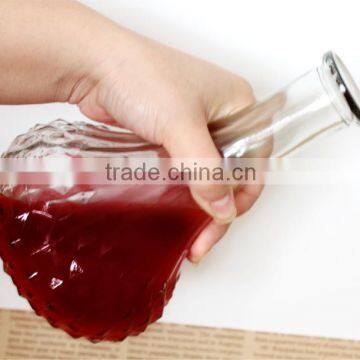 800ml Diamond Shaped Glass Jar for Wine With Lid photo-2