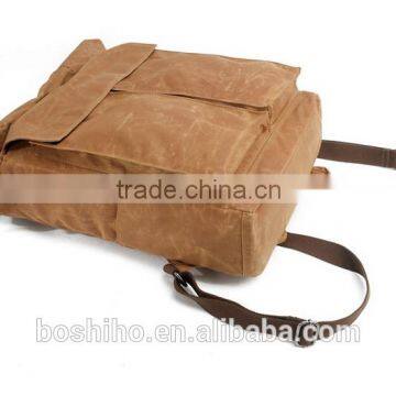 Boshiho Latest Design Genuine Cowhide Leather Backpack Bag Outdoor Backpack Black photo-2